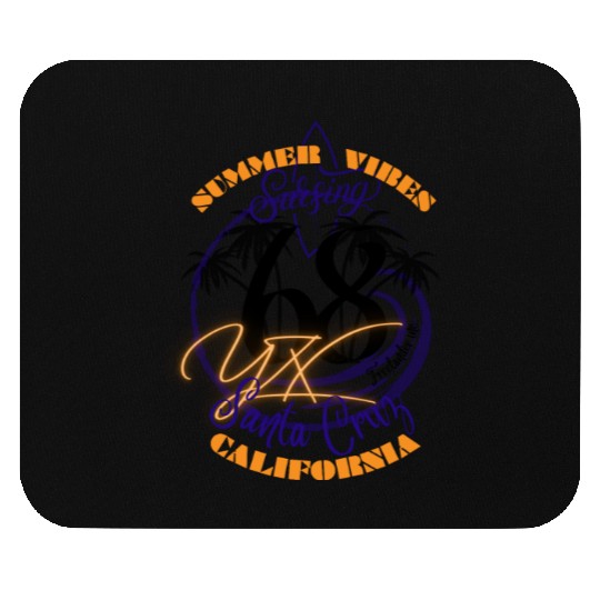 Santa Cruz California summer vibes surfing Mouse Pads