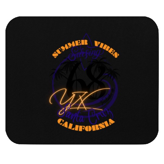 Santa Cruz California summer vibes surfing Mouse Pads