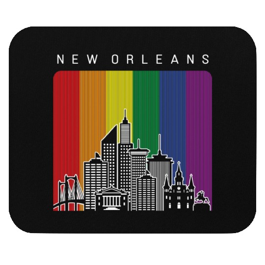 New Orleans Louisiana Rainbow Flag LGBT Pride Mouse Pads