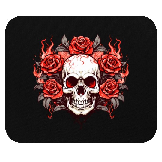 Halloween Roses and Skull Mouse Pads