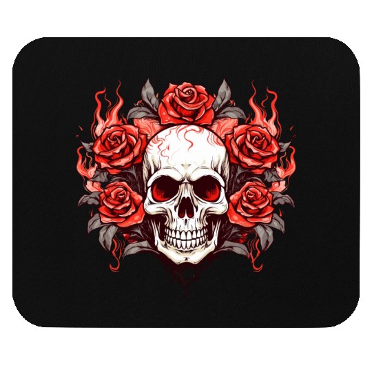 Halloween Roses and Skull Mouse Pads