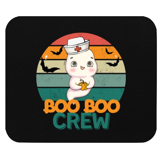 Boo Boo Crew Ghost Halloween Paramedic Nurse Ghost Mouse Pads