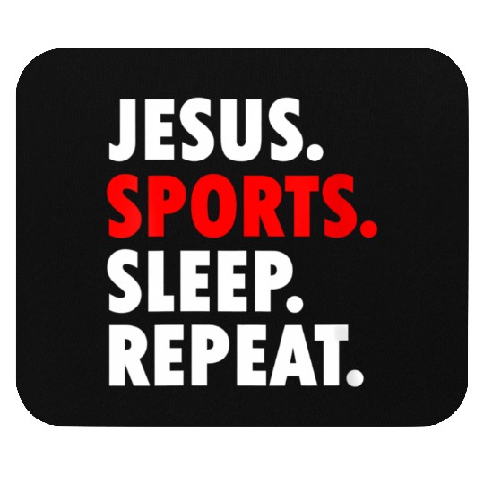 Jesus Sports Sleep Repeat - Novelty Hobby Mouse Pads