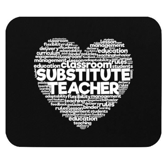 Substitute Teacher Word Cloud Back To School Mouse Pads