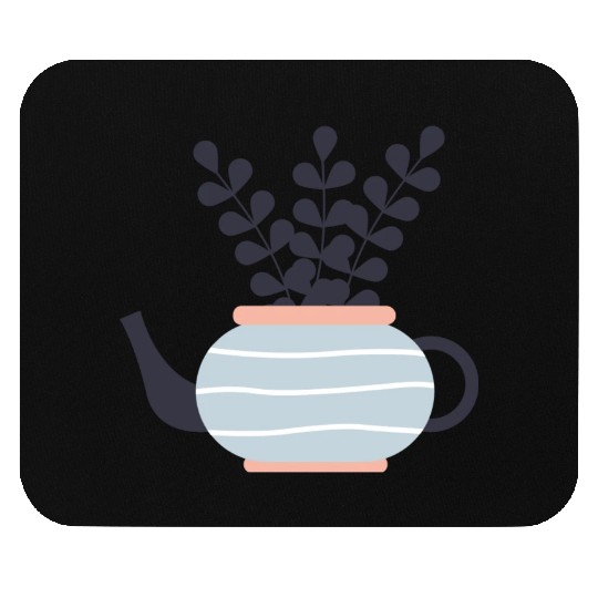 Flower And Teapot Pot Plants Mouse Pads