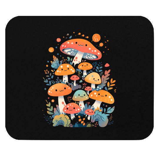 Cute Mushroom Creatures Mouse Pads