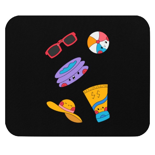 Cute Summer Pool Party Sticker Pack Mouse Pads
