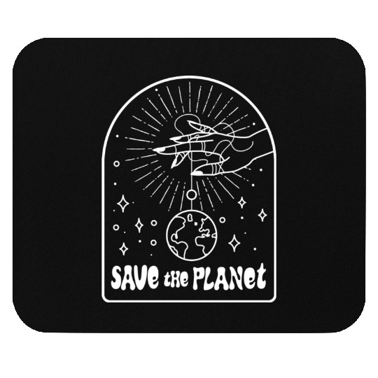 Boho Hand Strings Save The Planet Mouse Pads