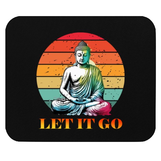 Let It Go, Yoga Buddhism Retro Mouse Pads