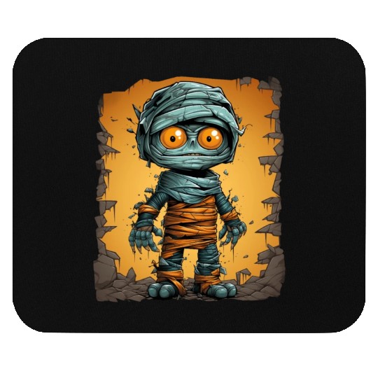 Halloween Spooky Cartoon Mummy Mouse Pads
