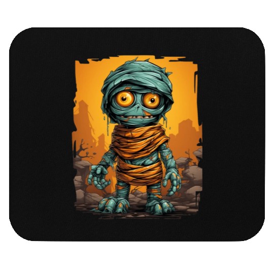 Halloween Spooky Cartoon Mummy Mouse Pads