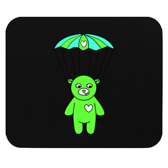 Teddy Bear - The Green Skydiver Mouse Pads