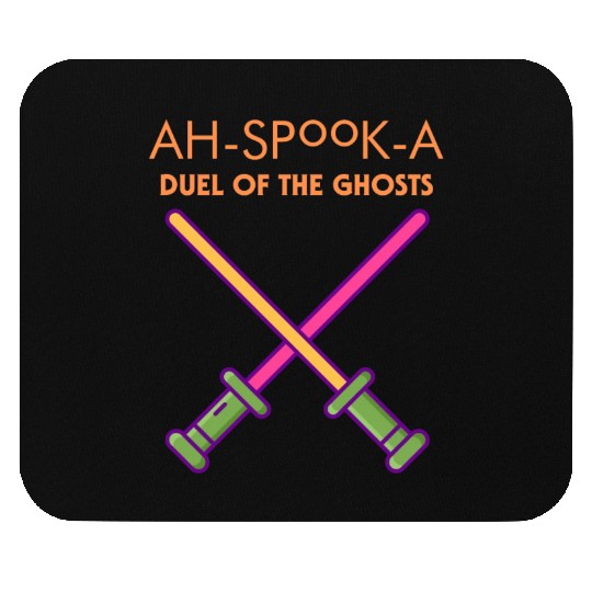 Ahs-Booka: Duel of the Ghosts Retro Halloween Mouse Pads