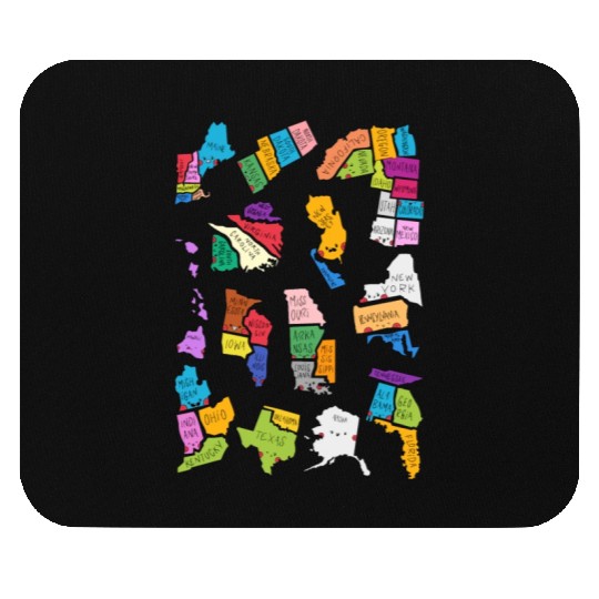 50 Cute US States Sticker Pack Mouse Pads