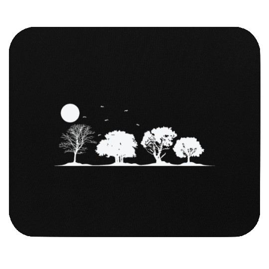 Trees at full Moon Nature Forests Leaves Mouse Pads