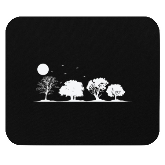 Trees at full Moon Nature Forests Leaves Mouse Pads