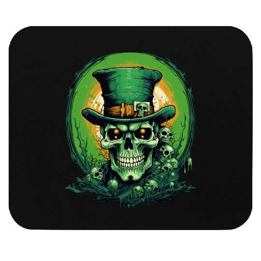 St Patrick's Day skull Mouse Pads