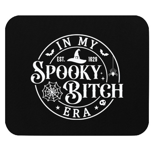 Spooky Witch Design Ready for Halloween Night Mouse Pads