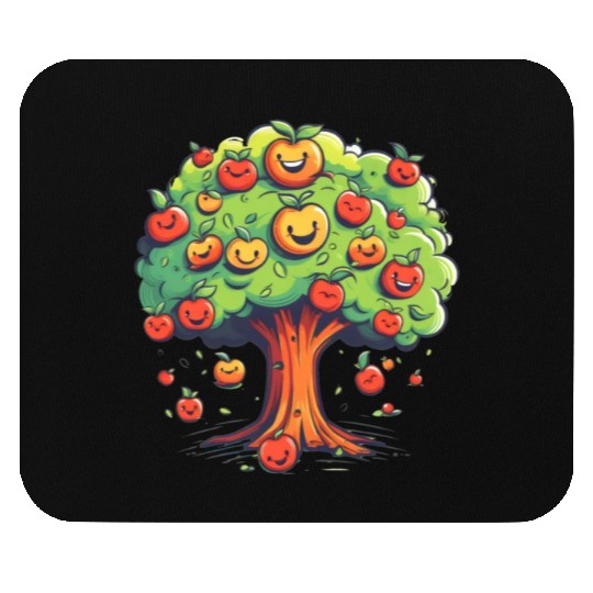 Apples Tree Fruit Orchard Apple Picking Cute Mouse Pads