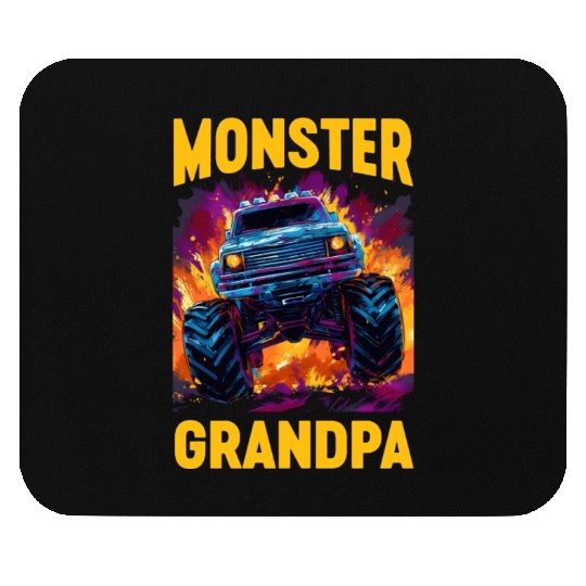 Monster Truck Grandpa Monster Grandad Retro Mouse Pads