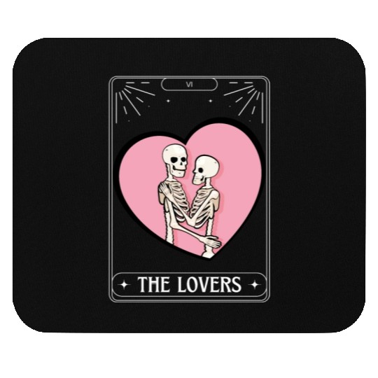 The Lovers Tarot Card Got Skeleton Skull Halloween Mouse Pads