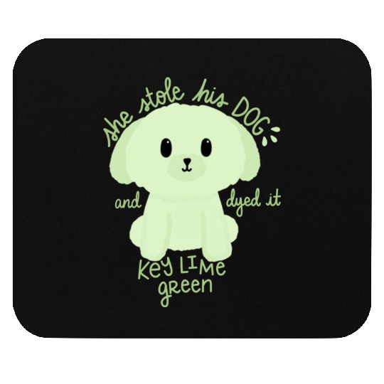 Key Lime Green Dog Mouse Pads