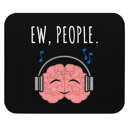Ew People Brain Headphones Distressed Mouse Pads