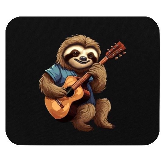 Sloth Guitar Player Mouse Pads