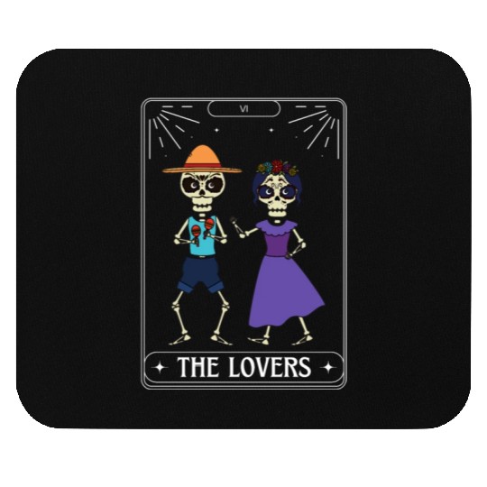The Lovers Tarot Card Got Skeleton Skull Halloween Mouse Pads