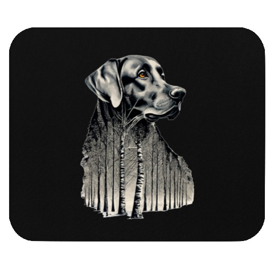 Funny black labrador charcoal drawing Mouse Pads