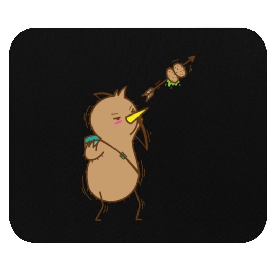 Kiwi with Bow and Arrow Bird and Fruit Mouse Pads