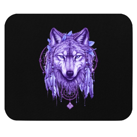 Dreamcatcher Harmony Wolf Mouse Pads