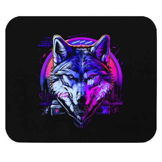 Retro Rhythm Wolf Mouse Pads