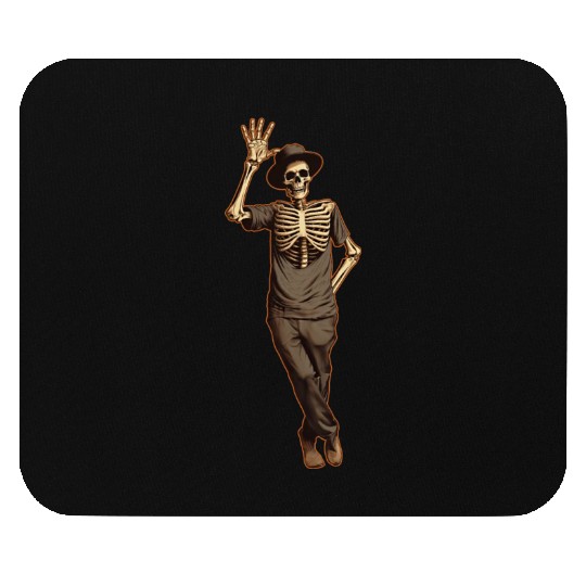 Halloween Skeleton Waving with Hand Mouse Pads