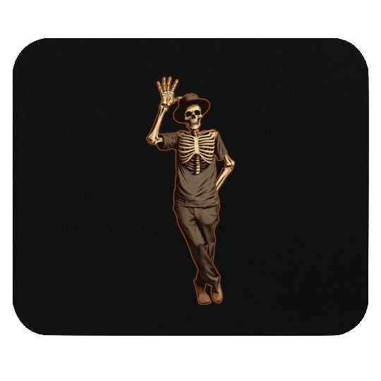 Halloween Skeleton Waving with Hand Mouse Pads