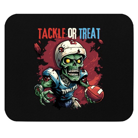 Tackle or Treat Zombie American football Mouse Pads