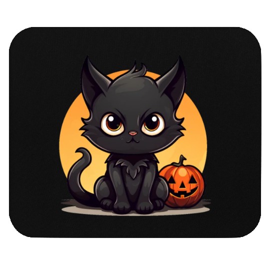 Halloween cartoon cat Mouse Pads
