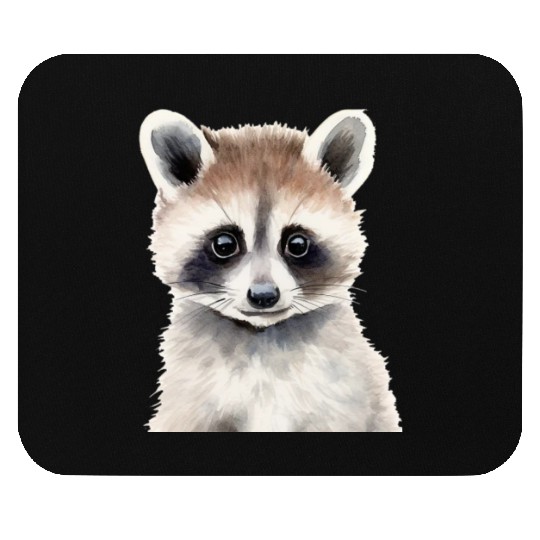 Baby Raccoon Portrait Mouse Pads