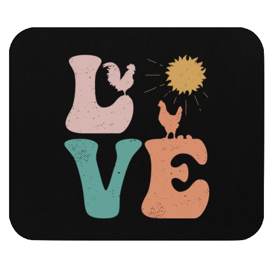 Chicken Farm Animal Farmer LOVE Mouse Pads