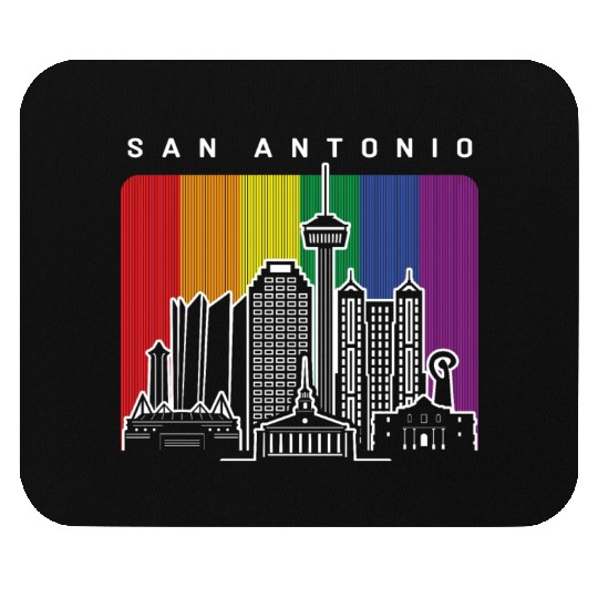 San Antonio Texas Rainbow Flag LGBTQAI Pride Mouse Pads