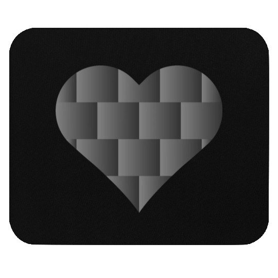 Black Cute Heart Icon Mouse Pads