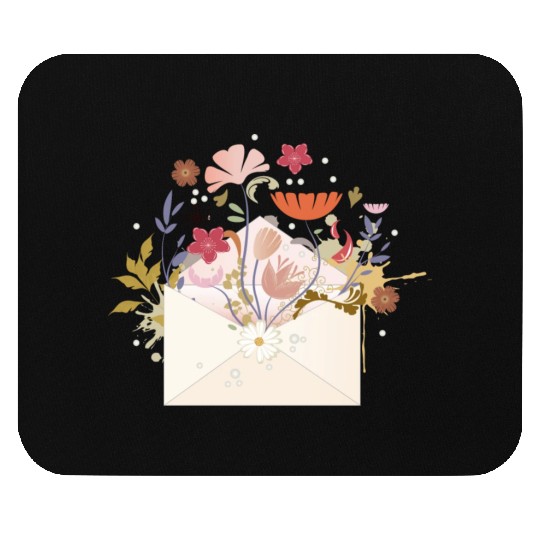 floral envelope with flowers and seal Mouse Pads