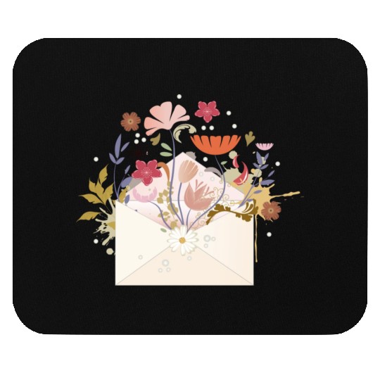 floral envelope with flowers and seal Mouse Pads