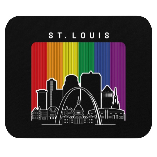 St. Louis Missouri Rainbow Flag LGBTQAI Pride Mouse Pads