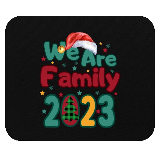 We Are Family Christmas Tree Santa Hat Pajama Mouse Pads