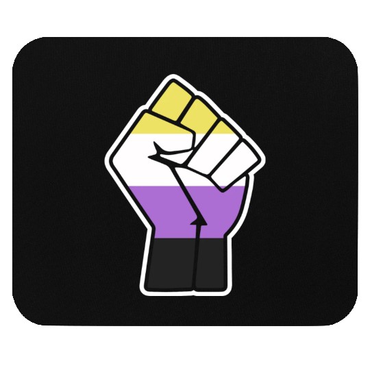 Nonbinary Pride Fist Design for Equality Mouse Pads