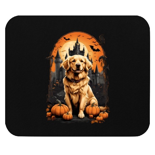 Pumpkin Paws and Bat Tails: A Spooky Golden Retrie Mouse Pads