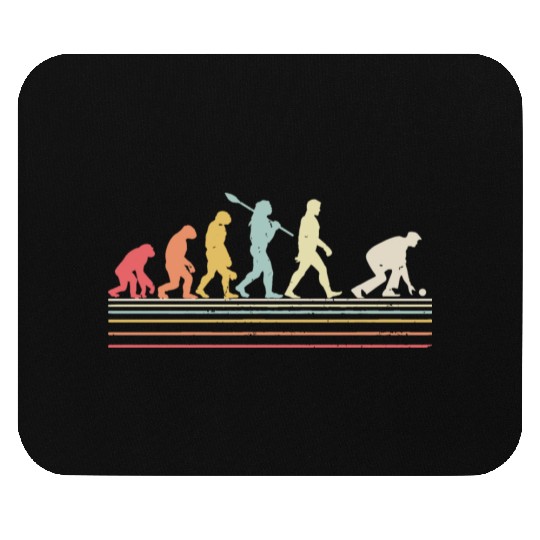 Vintage funny lawn bowls evolution of man Mouse Pads