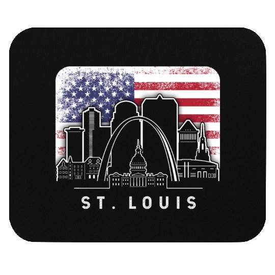 St. Louis Missouri American Flag Vintage Mouse Pads