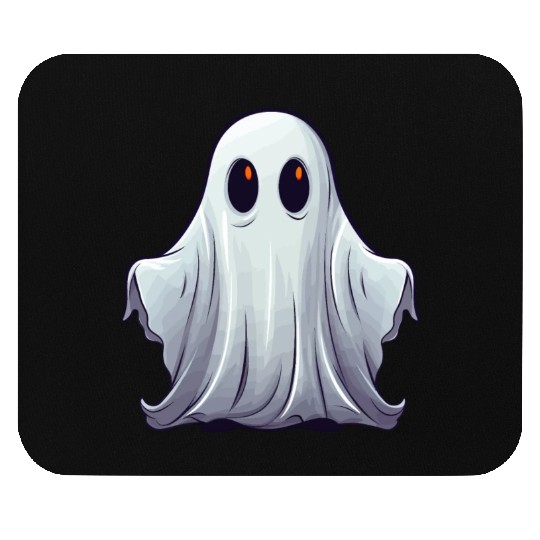 Funny Halloween Pumpkin With Cute Ghost Mouse Pads